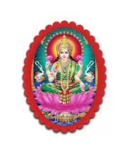 Lakshmi Wall Decorative Showpiece 6 X 8 Inch | 4 MM MDF Wooden Glossy Sublimation Print | Back Hook Wall Hanging | Home Temple & Living Room Decor (F57155)