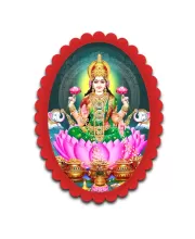 Lakshmi Wall Decorative Showpiece 6 X 8 Inch | 4 MM MDF Wooden Glossy Sublimation Print | Back Hook Wall Hanging | Home Temple & Living Room Decor (F57157)