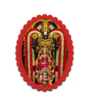 Tirupati Balaji Wall Decorative Showpiece 6 X 8 Inch | 4 MM MDF Wooden Glossy Sublimation Print | Back Hook Wall Hanging | Home Temple & Living Room Decor (F57159)