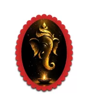 Ganesha Wall Decorative Showpiece 6 X 8 Inch | 4 MM MDF Wooden Glossy Sublimation Print | Back Hook Wall Hanging | Home Temple & Living Room Decor (F57160)