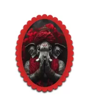 Ganesha Wall Decorative Showpiece 6 X 8 Inch | 4 MM MDF Wooden Glossy Sublimation Print | Back Hook Wall Hanging | Home Temple & Living Room Decor (F57162)