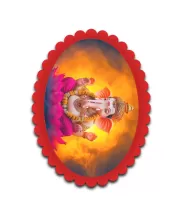 Ganesha Wall Decorative Showpiece 6 X 8 Inch | 4 MM MDF Wooden Glossy Sublimation Print | Back Hook Wall Hanging | Home Temple & Living Room Decor (F57169)