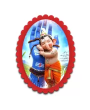Ganesha Wall Decorative Showpiece 6 X 8 Inch | 4 MM MDF Wooden Glossy Sublimation Print | Back Hook Wall Hanging | Home Temple & Living Room Decor (F57170)
