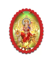 Durga Wall Decorative Showpiece 6 X 8 Inch | 4 MM MDF Wooden Glossy Sublimation Print | Back Hook Wall Hanging | Home Temple & Living Room Decor (F57174)