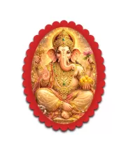 Ganesha Wall Decorative Showpiece 6 X 8 Inch | 4 MM MDF Wooden Glossy Sublimation Print | Back Hook Wall Hanging | Home Temple & Living Room Decor (F57180)