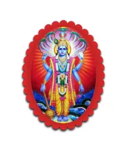 Vishnu Wall Decorative Showpiece 6 X 8 Inch | 4 MM MDF Wooden Glossy Sublimation Print | Back Hook Wall Hanging | Home Temple & Living Room Decor (F57187)