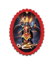Kali Wall Decorative Showpiece 6 X 8 Inch | 4 MM MDF Wooden Glossy Sublimation Print | Back Hook Wall Hanging | Home Temple & Living Room Decor (F57200)