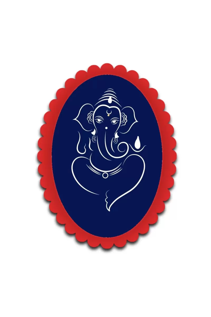 Ganesha Wall Decorative Showpiece 6 X 8 Inch | 4 MM MDF Wooden Glossy Sublimation Print | Back Hook Wall Hanging | Home Temple & Living Room Decor (F57202)