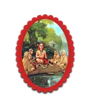 Radha Wall Decorative Showpiece 6 X 8 Inch | 4 MM MDF Wooden Glossy Sublimation Print | Back Hook Wall Hanging | Home Temple & Living Room Decor (F57211)