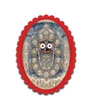 Jagannatha Wall Decorative Showpiece 6 X 8 Inch | 4 MM MDF Wooden Glossy Sublimation Print | Back Hook Wall Hanging | Home Temple & Living Room Decor (F57217)