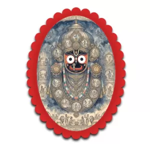 Jagannatha Wall Decorative Showpiece 6 X 8 Inch | 4 MM MDF Wooden Glossy Sublimation Print | Back Hook Wall Hanging | Home Temple & Living Room Decor (F57217)