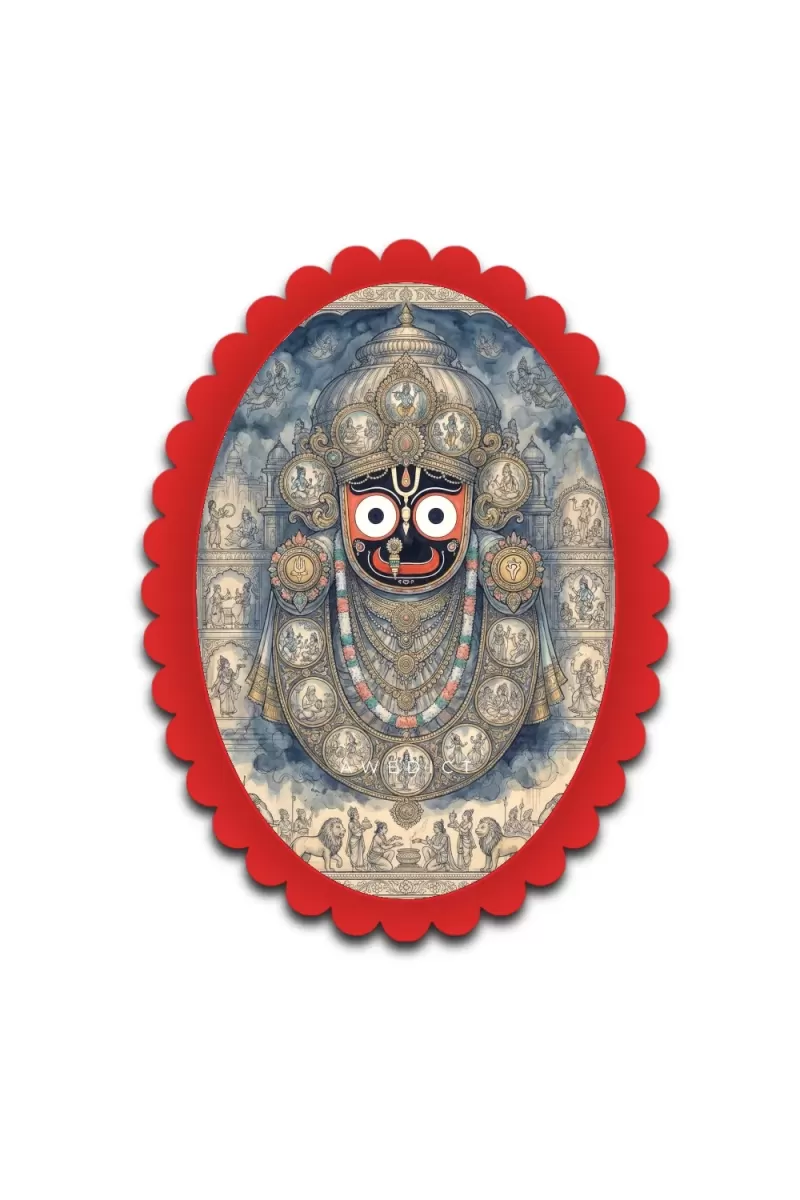 Jagannatha Wall Decorative Showpiece 6 X 8 Inch | 4 MM MDF Wooden Glossy Sublimation Print | Back Hook Wall Hanging | Home Temple & Living Room Decor (F57217)