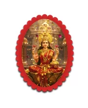 Lakshmi Wall Decorative Showpiece 6 X 8 Inch | 4 MM MDF Wooden Glossy Sublimation Print | Back Hook Wall Hanging | Home Temple & Living Room Decor (F57218)