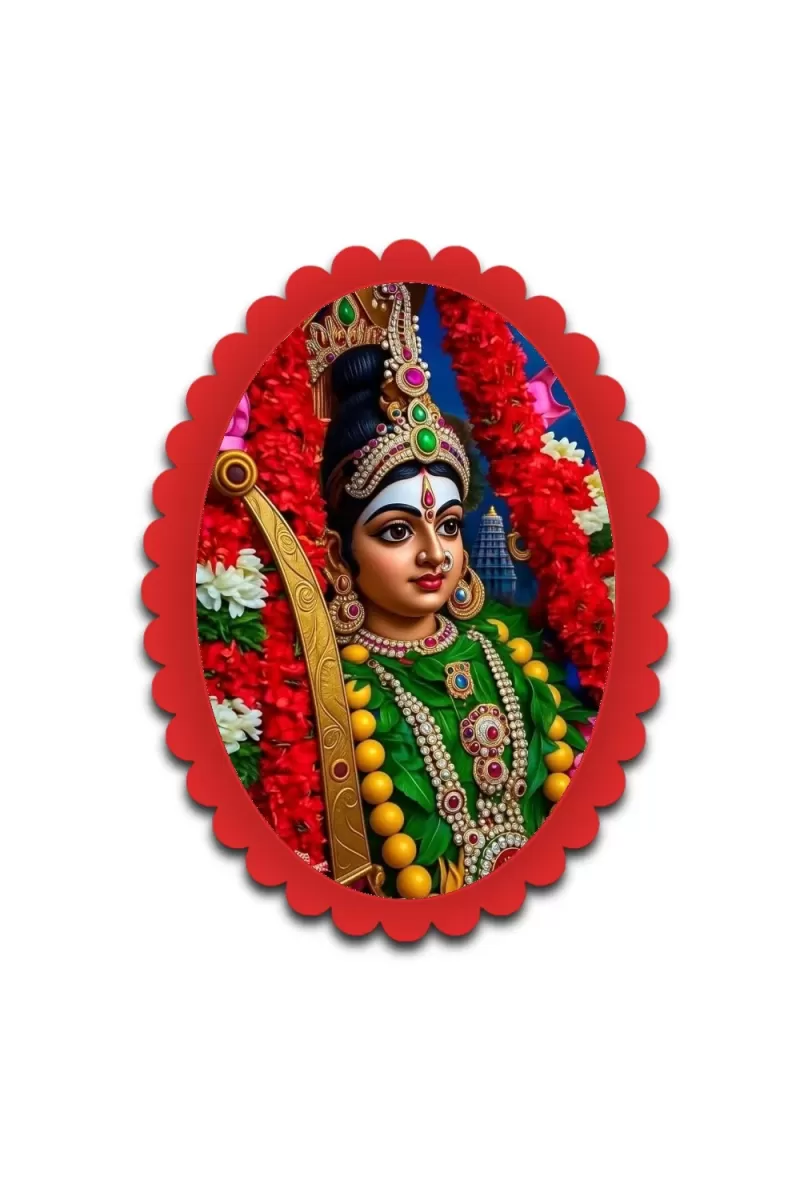 Goddess Parvati Wall Decorative Showpiece 6 X 8 Inch | 4 MM MDF Wooden Glossy Sublimation Print | Back Hook Wall Hanging | Home Temple & Living Room Decor (F57231)
