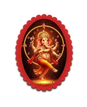 Ganesha Wall Decorative Showpiece 6 X 8 Inch | 4 MM MDF Wooden Glossy Sublimation Print | Back Hook Wall Hanging | Home Temple & Living Room Decor (F57235)