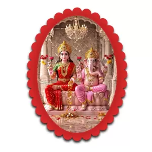 Lakshmi And Ganesha Wall Decorative Showpiece 6 X 8 Inch | 4 MM MDF Wooden Glossy Sublimation Print | Back Hook Wall Hanging | Home Temple & Living Room Decor (F57247) Lakshmi And Ganesha Wall Decorative Showpiece 6 X 8 Inch | 4 MM MDF Wooden Glossy Sublimation Print | Back Hook Wall Hanging | Home Temple & Living Room Decor (F57247)
