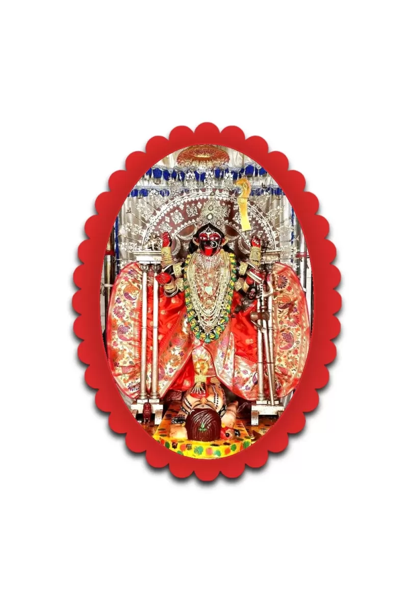 Goddess Kali Wall Decorative Showpiece 6 X 8 Inch | 4 MM MDF Wooden Glossy Sublimation Print | Back Hook Wall Hanging | Home Temple & Living Room Decor (F57262)