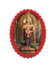 Lord Murugan Wall Decorative Showpiece 6 X 8 Inch | 4 MM MDF Wooden Glossy Sublimation Print | Back Hook Wall Hanging | Home Temple & Living Room Decor (F57264)