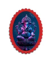 Ganesha Wall Decorative Showpiece 6 X 8 Inch | 4 MM MDF Wooden Glossy Sublimation Print | Back Hook Wall Hanging | Home Temple & Living Room Decor (F57266)