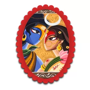 Radha Krishna Wall Decorative Showpiece 6 X 8 Inch | 4 MM MDF Wooden Glossy Sublimation Print | Back Hook Wall Hanging | Home Temple & Living Room Decor (F57269) Radha Krishna Wall Decorative Showpiece 6 X 8 Inch | 4 MM MDF Wooden Glossy Sublimation Print | Back Hook Wall Hanging | Home Temple & Living Room Decor (F57269)