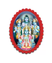Vishnu Wall Decorative Showpiece 6 X 8 Inch | 4 MM MDF Wooden Glossy Sublimation Print | Back Hook Wall Hanging | Home Temple & Living Room Decor (F57270)