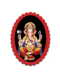 Ganesha Wall Decorative Showpiece 6 X 8 Inch | 4 MM MDF Wooden Glossy Sublimation Print | Back Hook Wall Hanging | Home Temple & Living Room Decor (F57271)