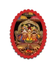 Jagannatha Wall Decorative Showpiece 6 X 8 Inch | 4 MM MDF Wooden Glossy Sublimation Print | Back Hook Wall Hanging | Home Temple & Living Room Decor (F57272)