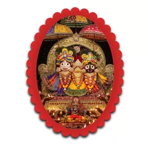 Jagannatha Wall Decorative Showpiece 6 X 8 Inch | 4 MM MDF Wooden Glossy Sublimation Print | Back Hook Wall Hanging | Home Temple & Living Room Decor (F57272)