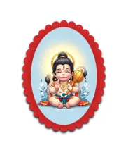 Hanuman Wall Decorative Showpiece 6 X 8 Inch | 4 MM MDF Wooden Glossy Sublimation Print | Back Hook Wall Hanging | Home Temple & Living Room Decor (F57277)