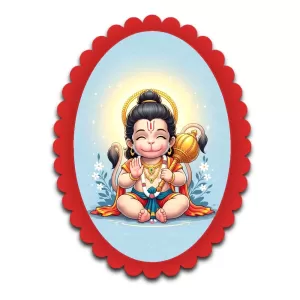 Hanuman Wall Decorative Showpiece 6 X 8 Inch | 4 MM MDF Wooden Glossy Sublimation Print | Back Hook Wall Hanging | Home Temple & Living Room Decor (F57277)