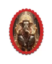 Ganesha Wall Decorative Showpiece 6 X 8 Inch | 4 MM MDF Wooden Glossy Sublimation Print | Back Hook Wall Hanging | Home Temple & Living Room Decor (F57289)