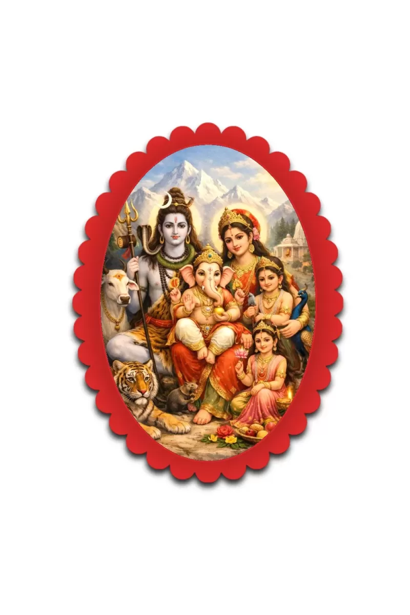 Shiva Wall Decorative Showpiece 6 X 8 Inch | 4 MM MDF Wooden Glossy Sublimation Print | Back Hook Wall Hanging | Home Temple & Living Room Decor (F57292)