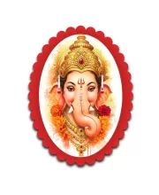 Ganesha Wall Decorative Showpiece 6 X 8 Inch | 4 MM MDF Wooden Glossy Sublimation Print | Back Hook Wall Hanging | Home Temple & Living Room Decor (F57293)