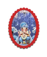 Ganesha Wall Decorative Showpiece 6 X 8 Inch | 4 MM MDF Wooden Glossy Sublimation Print | Back Hook Wall Hanging | Home Temple & Living Room Decor (F57297)
