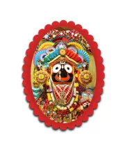 Lord Jagannath Wall Decorative Showpiece 6 X 8 Inch | 4 MM MDF Wooden Glossy Sublimation Print | Back Hook Wall Hanging | Home Temple & Living Room Decor (F57311)
