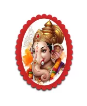 Ganesha Wall Decorative Showpiece 6 X 8 Inch | 4 MM MDF Wooden Glossy Sublimation Print | Back Hook Wall Hanging | Home Temple & Living Room Decor (F57325)
