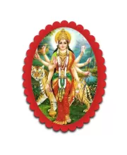 Durga Wall Decorative Showpiece 6 X 8 Inch | 4 MM MDF Wooden Glossy Sublimation Print | Back Hook Wall Hanging | Home Temple & Living Room Decor (F57327)