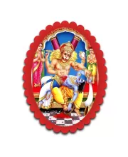 Narasimha Wall Decorative Showpiece 6 X 8 Inch | 4 MM MDF Wooden Glossy Sublimation Print | Back Hook Wall Hanging | Home Temple & Living Room Decor (F57339)