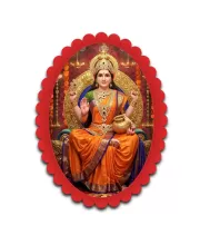 Lakshmi Wall Decorative Showpiece 6 X 8 Inch | 4 MM MDF Wooden Glossy Sublimation Print | Back Hook Wall Hanging | Home Temple & Living Room Decor (F57343)