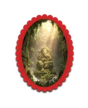 Ganesha Wall Decorative Showpiece 6 X 8 Inch | 4 MM MDF Wooden Glossy Sublimation Print | Back Hook Wall Hanging | Home Temple & Living Room Decor (F57347)