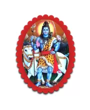 Shiva Wall Decorative Showpiece 6 X 8 Inch | 4 MM MDF Wooden Glossy Sublimation Print | Back Hook Wall Hanging | Home Temple & Living Room Decor (F57348)