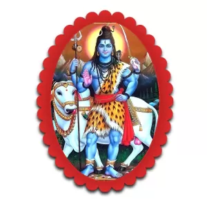 Shiva Wall Decorative Showpiece 6 X 8 Inch | 4 MM MDF Wooden Glossy Sublimation Print | Back Hook Wall Hanging | Home Temple & Living Room Decor (F57348)