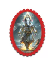Ganesha Wall Decorative Showpiece 6 X 8 Inch | 4 MM MDF Wooden Glossy Sublimation Print | Back Hook Wall Hanging | Home Temple & Living Room Decor (F57354)