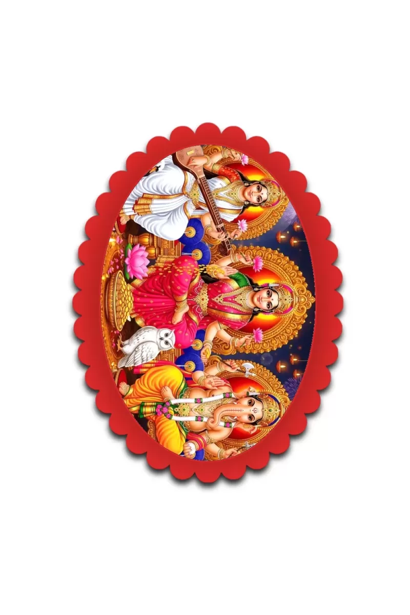 Lakshmi
Saraswati
Parvati Wall Decorative Showpiece 6 X 8 Inch | 4 MM MDF Wooden Glossy Sublimation Print | Back Hook Wall Hanging | Home Temple & Living Room Decor (F57358)