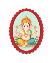 Ganesha Wall Decorative Showpiece 6 X 8 Inch | 4 MM MDF Wooden Glossy Sublimation Print | Back Hook Wall Hanging | Home Temple & Living Room Decor (F57364)