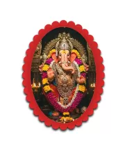 Ganesha Wall Decorative Showpiece 6 X 8 Inch | 4 MM MDF Wooden Glossy Sublimation Print | Back Hook Wall Hanging | Home Temple & Living Room Decor (F57365)