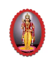 Lakshmi Wall Decorative Showpiece 6 X 8 Inch | 4 MM MDF Wooden Glossy Sublimation Print | Back Hook Wall Hanging | Home Temple & Living Room Decor (F57370)
