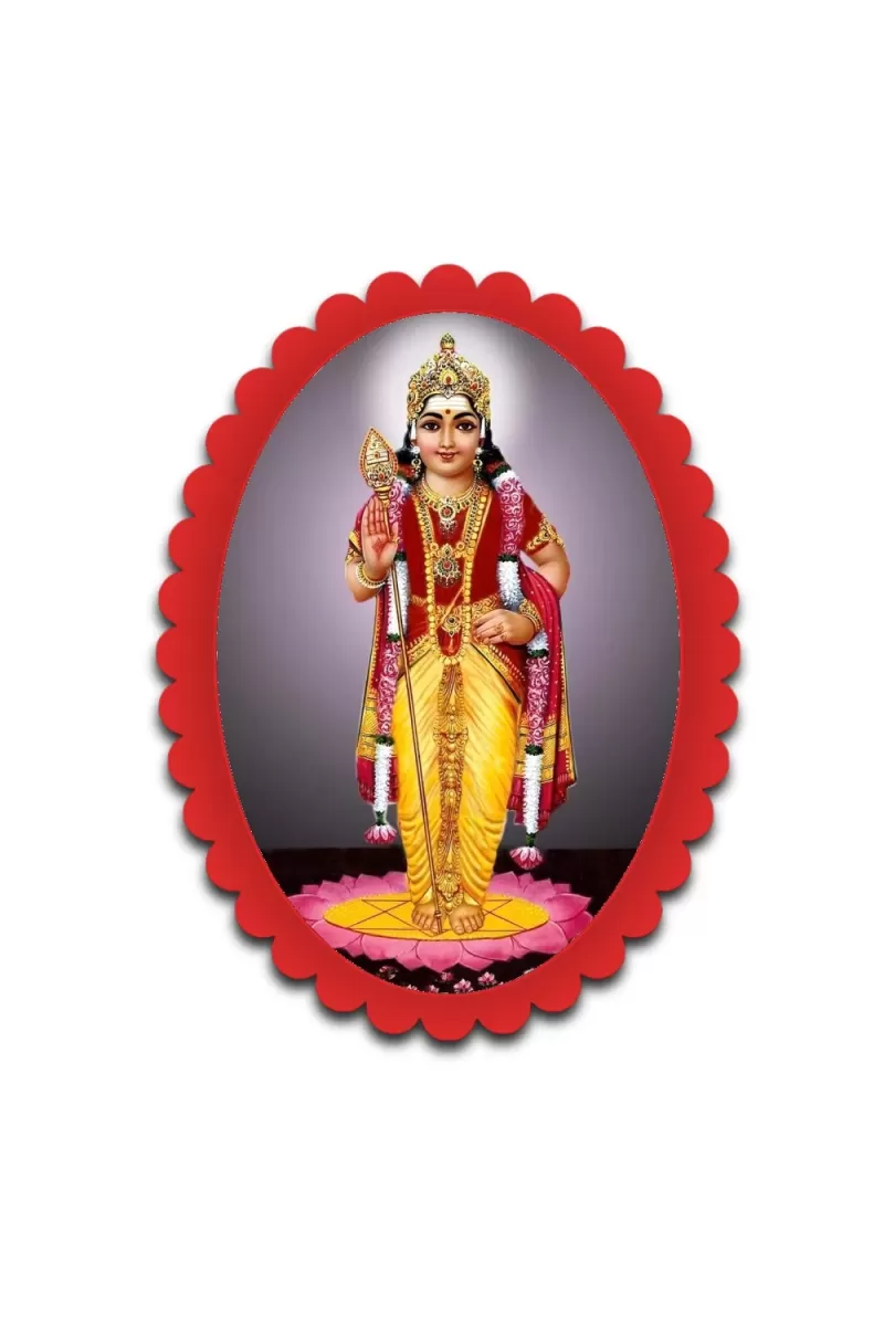 Lakshmi Wall Decorative Showpiece 6 X 8 Inch | 4 MM MDF Wooden Glossy Sublimation Print | Back Hook Wall Hanging | Home Temple & Living Room Decor (F57370)