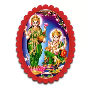 Lakshmi And Ganesha Wall Decorative Showpiece 6 X 8 Inch | 4 MM MDF Wooden Glossy Sublimation Print | Back Hook Wall Hanging | Home Temple & Living Room Decor (F57380) Lakshmi And Ganesha Wall Decorative Showpiece 6 X 8 Inch | 4 MM MDF Wooden Glossy Sublimation Print | Back Hook Wall Hanging | Home Temple & Living Room Decor (F57380)