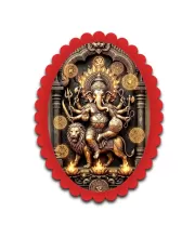 Ganesha Wall Decorative Showpiece 6 X 8 Inch | 4 MM MDF Wooden Glossy Sublimation Print | Back Hook Wall Hanging | Home Temple & Living Room Decor (F57382)